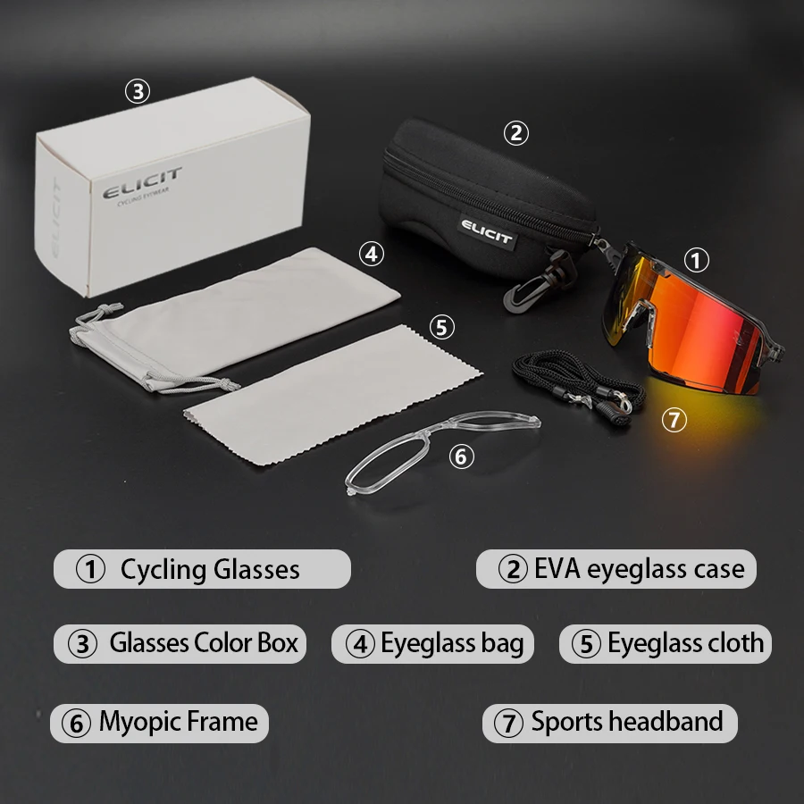 Модные спортивные солнцезащитные очки ELICIT UV400 для улицы велоспорта рыбалки бега