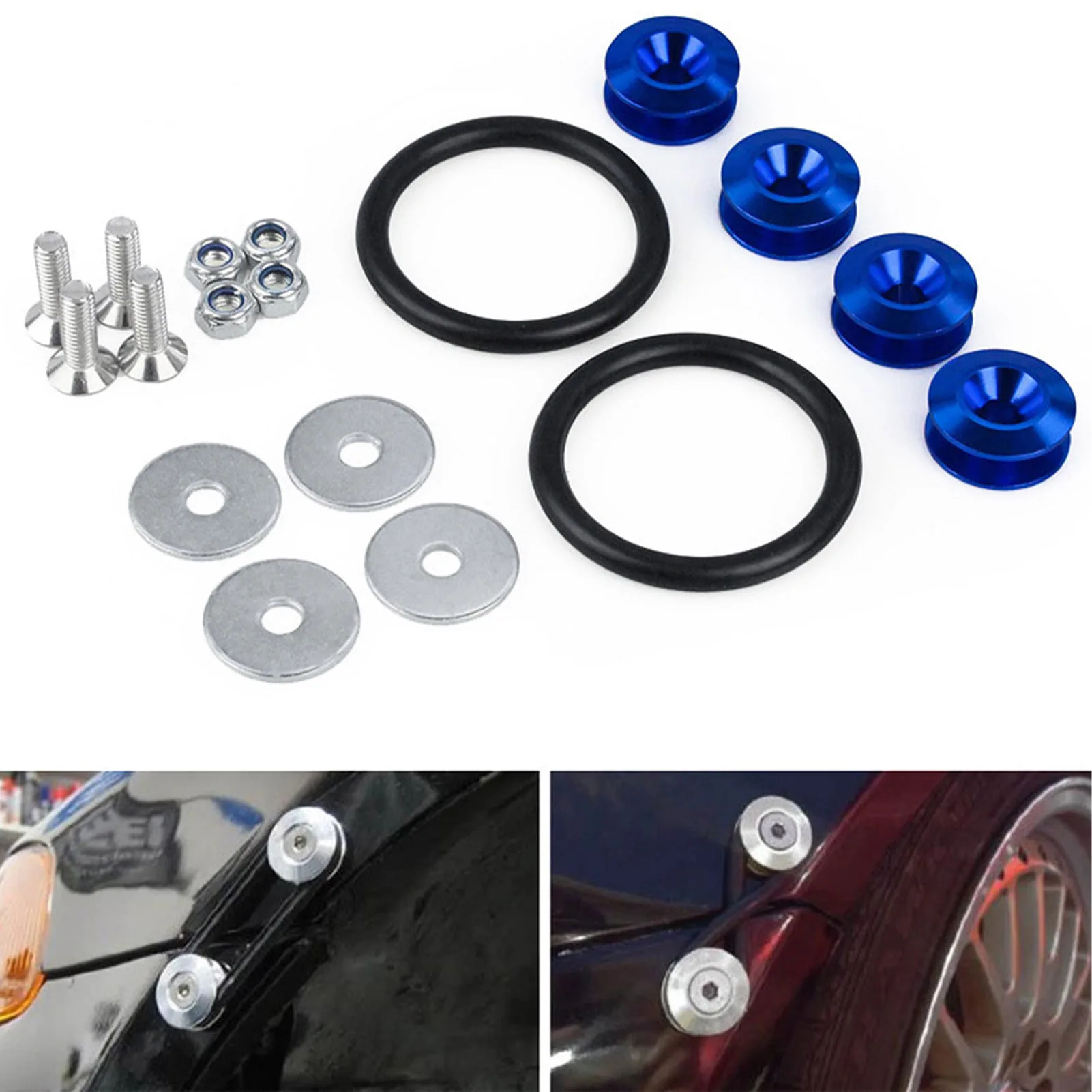

4Pcs Car Modified Hex Quick Release Fasteners Front Rear Bumper Engine Concave Screws License Plate Bolts Car Styling