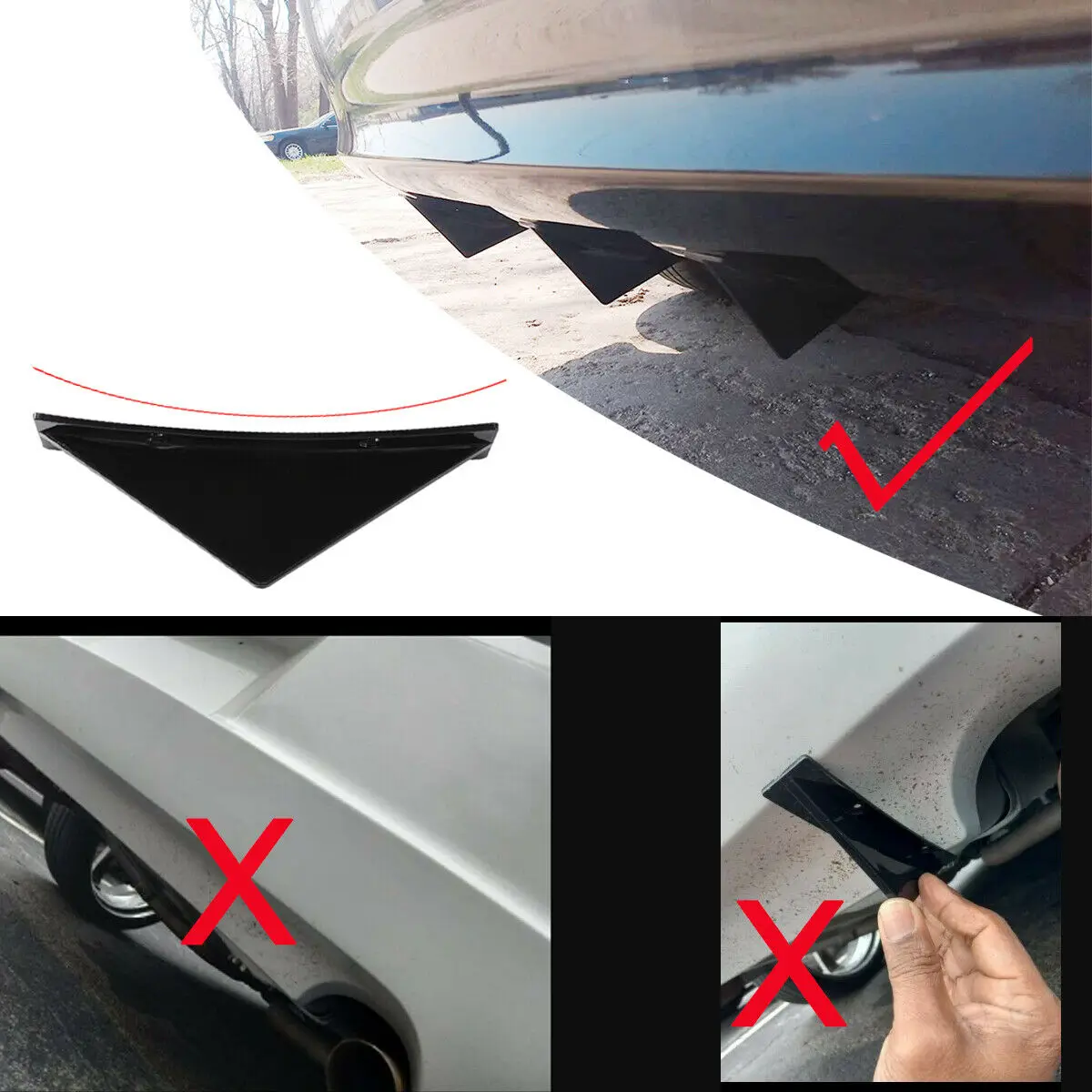 Задний диффузор спойлера Shark Fins для автомобиля Nissan Altima 350Z 370Z GT-R 2000-2022, универсальный, 4 шт.