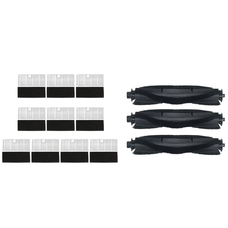 

13 Pcs Vacuum Cleaner Part: 10 Pcs Cleaner Filter Accessories Sets & 3 Pcs Vacuum Cleaner Roller Brush