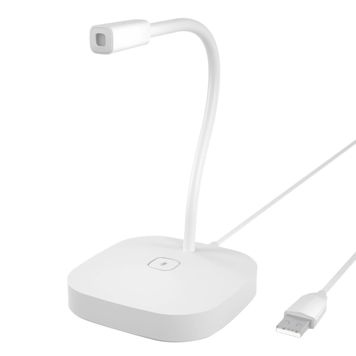 

USB-микрофон настольный микрофон подключи и играй для домашней студии USB компьютерный микрофон с кнопкой отключения звука (белый)