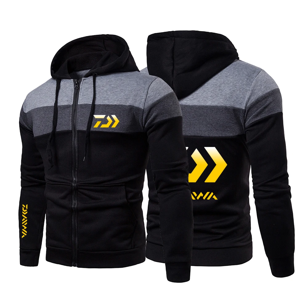 

2022 Daiwa Fishing Men Patchwork Hooded Hight Quality Hoodies Clothing Harajuku Autumn Outwear Coat Top