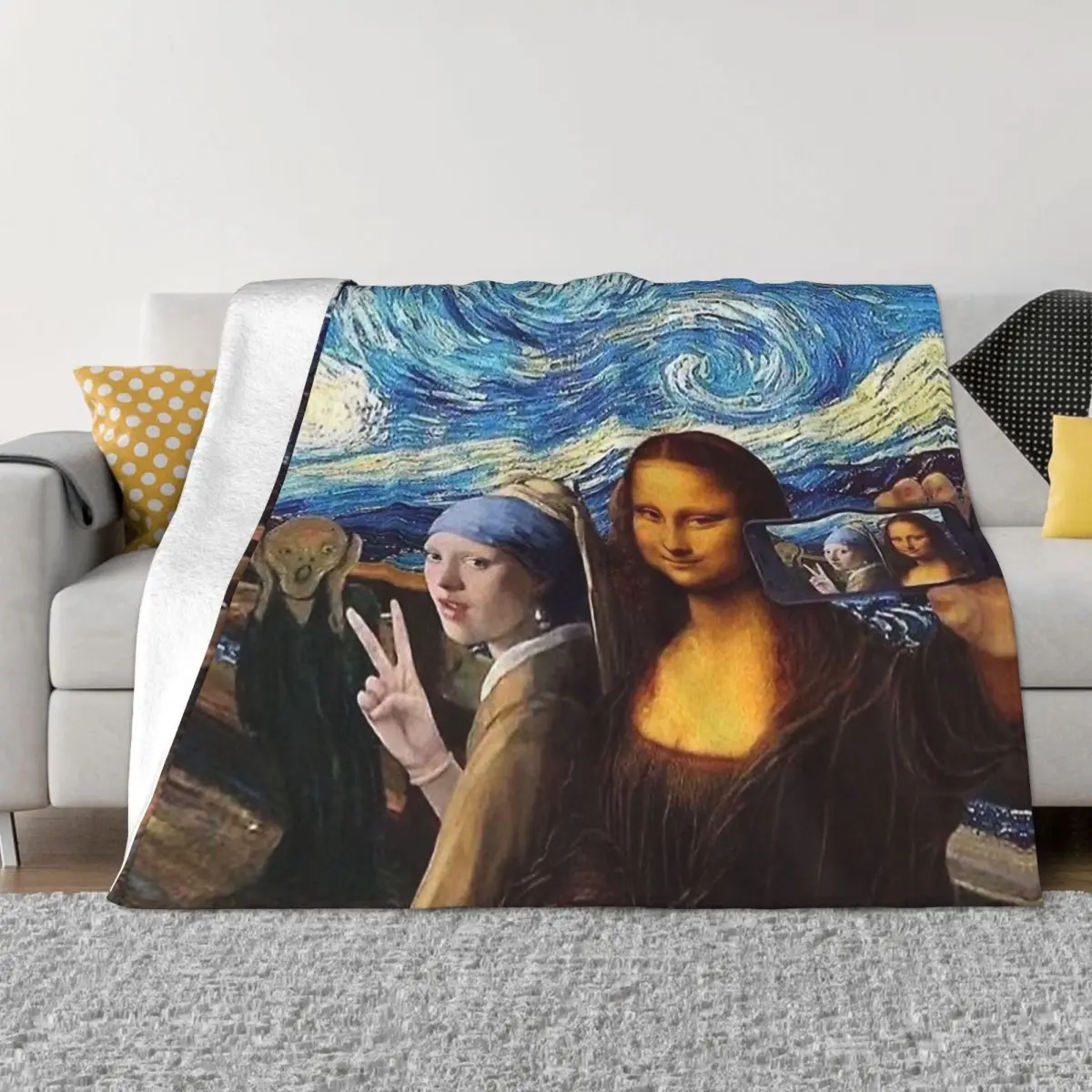 

Gogh очень популярное художественное одеяло художника Фланелевое украшение картины разминающее портативное домашнее покрывало