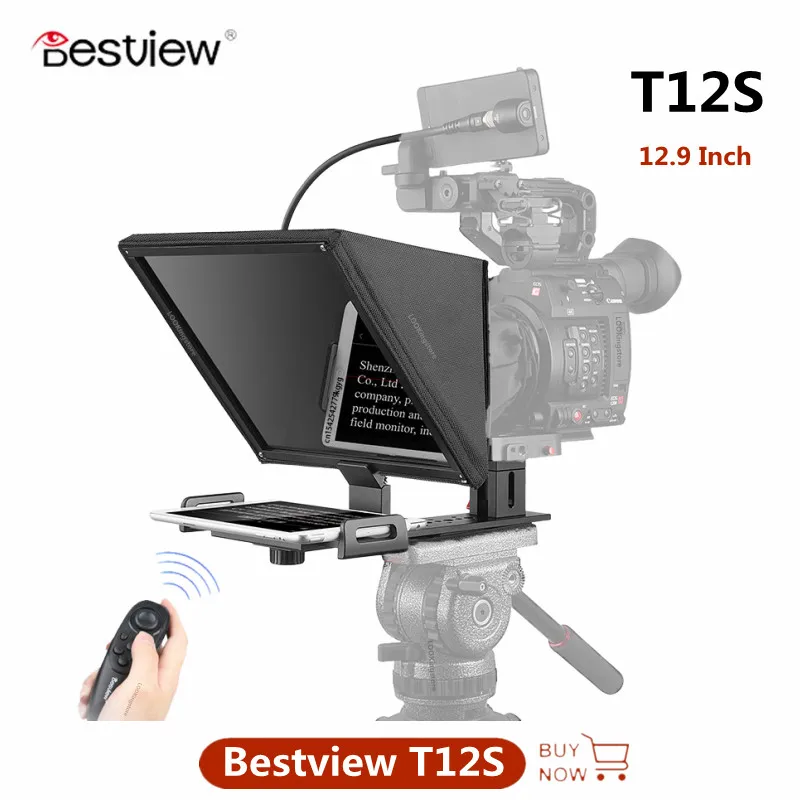 Телефон Bestview T12S с большим экраном 12,9 дюйма и телесуфлер для записи DSLR для планшета, IPad, складной ридер, телефонный запрос для прямой трансляции