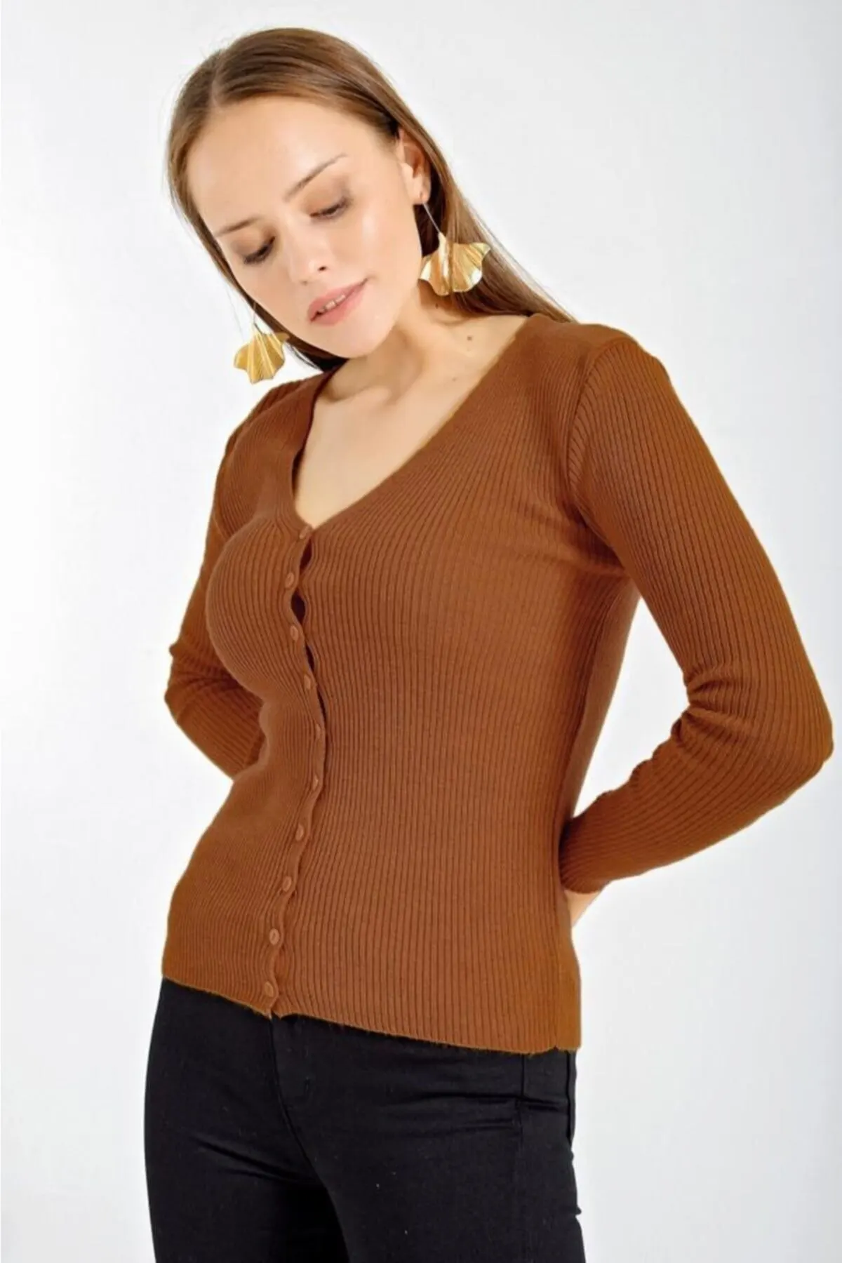 

Женский кардиган 10297, Спортивная одежда на пуговицах-норковый Повседневный вязаный качественный модный кардиган, свитеры, свободный свитер...