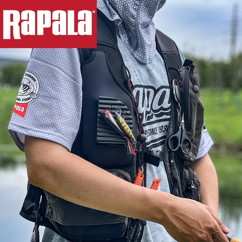Фото Многофункциональный легкий рыболовный жилет Rapala с дышащей сеткой, множеством карманов и большой вместимостью для активного отдыха на природе №1