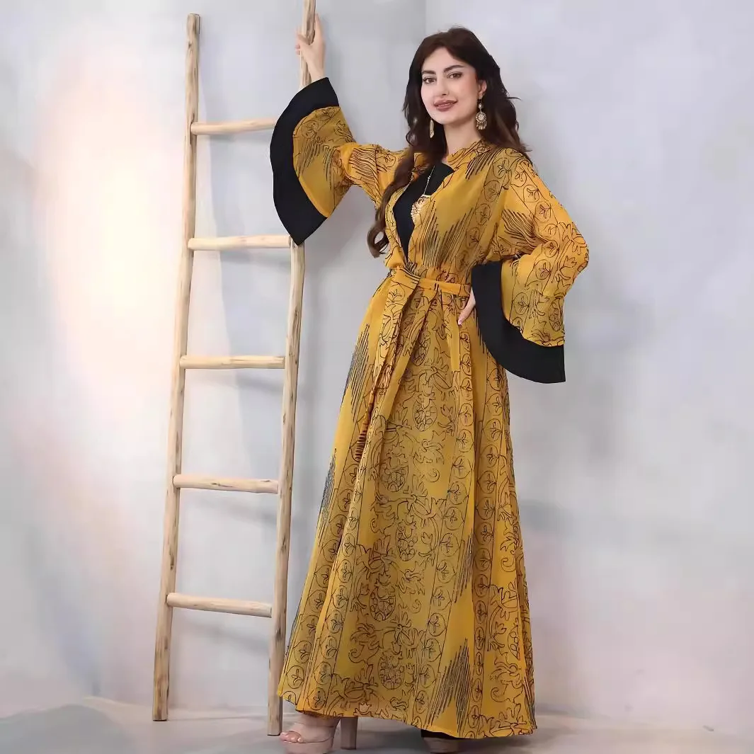 2 шт. Ид мусульманское женское платье макси Ислам Джеллаба Джалабия Рамадан