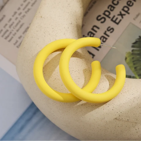 Простые большие круглые серьги-кольца VKME для женщин, геометрические пластиковые увеличенные серьги в форме гипербола, серьги с, ювелирные изделия