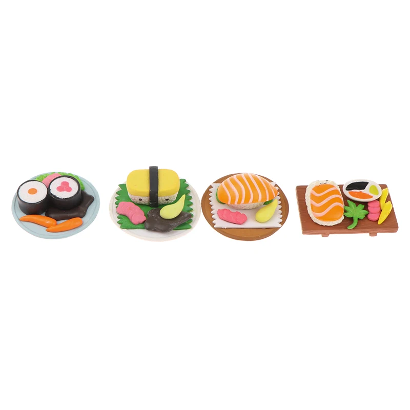 

1:12 Doll House Kitchen Food Toy Scene Decoration Mini Japanese Sushi Salmon Rice Dumpling Decoration Accessorie Toy