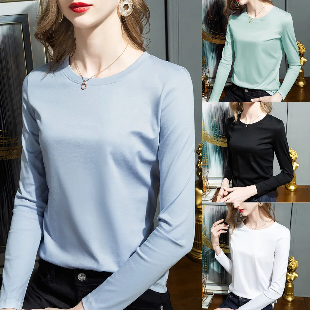 

Женская Спортивная футболка с длинным рукавом и круглым вырезом