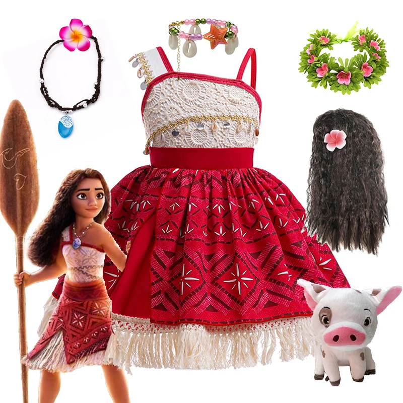 Костюм Моаны для косплея маленьких девочек детское платье без рукавов на одно