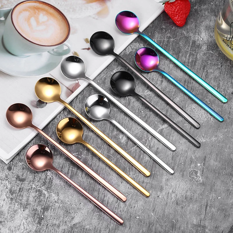 

Десертная ложка для кофе, 410, искусственная кофейная ложка из нержавеющей стали, 13 см/5,12 дюйма, 15 г, маленькая круглая ложка, изысканная ложка ...