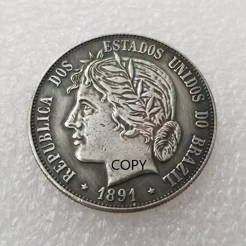 

Brazil 1896 Silver Plated Commemorative Collector Coin Gift Lucky Challenge Coin COPY COIN