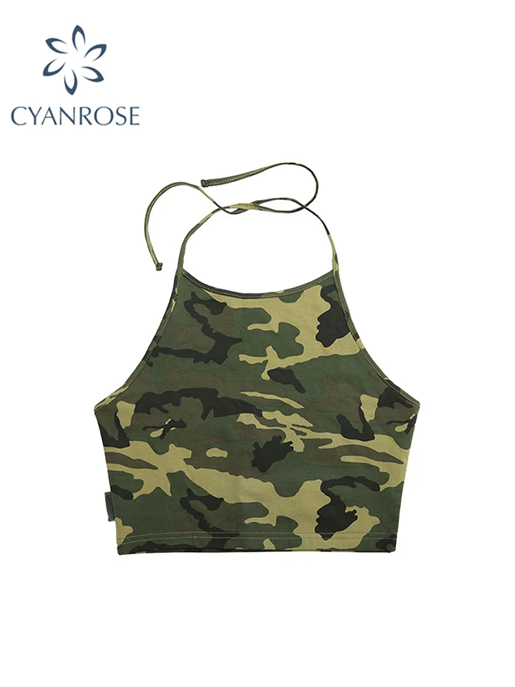 

Женский Камуфляжный топ на бретелях, с открытой спиной