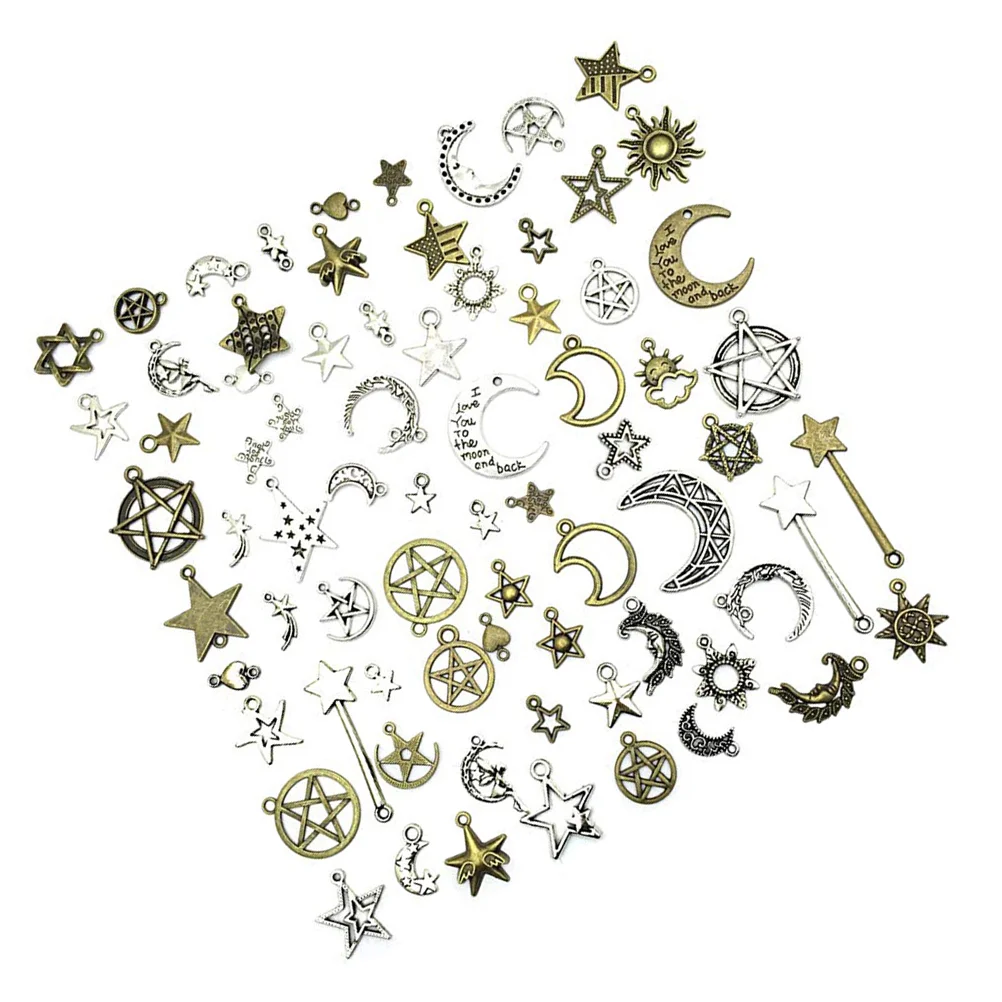 

Pendant Moon Pendants Charmsdiy Accessories Chain Star Making Ornaments Alloy Accessory Jewelry Charm Bulk Hanging Thing Key