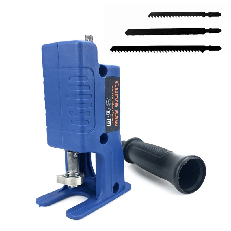

Electric Drill Modified Electric Jigsaw Cutter Machine Attachment With Blades Blue