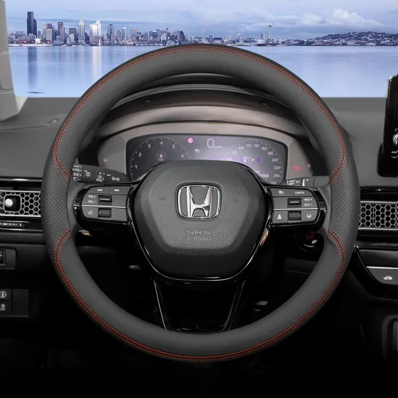 

Для Honda Accord Civic CRV CR-V CITY Jazz FIT ZRV O-type универсальный автомобильный чехол на руль автомобильные аксессуары из натуральной кожи
