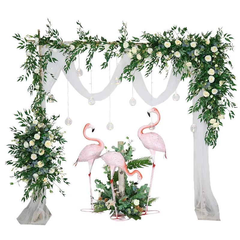 Botanical Artificial Rose Corner Flower Arrangement Wedding Arch Stage Background Hanging Flower Wall Party Home Window Display