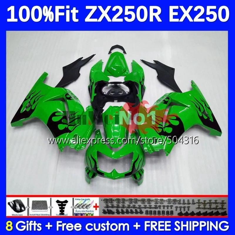 

Injection For KAWASAKI NINJA EX250 ZX250 ZX EX 250 R 250R 10MC.8 ZX250R 08 09 10 11 12 2008 2010 2011 2012 Fairing black flames