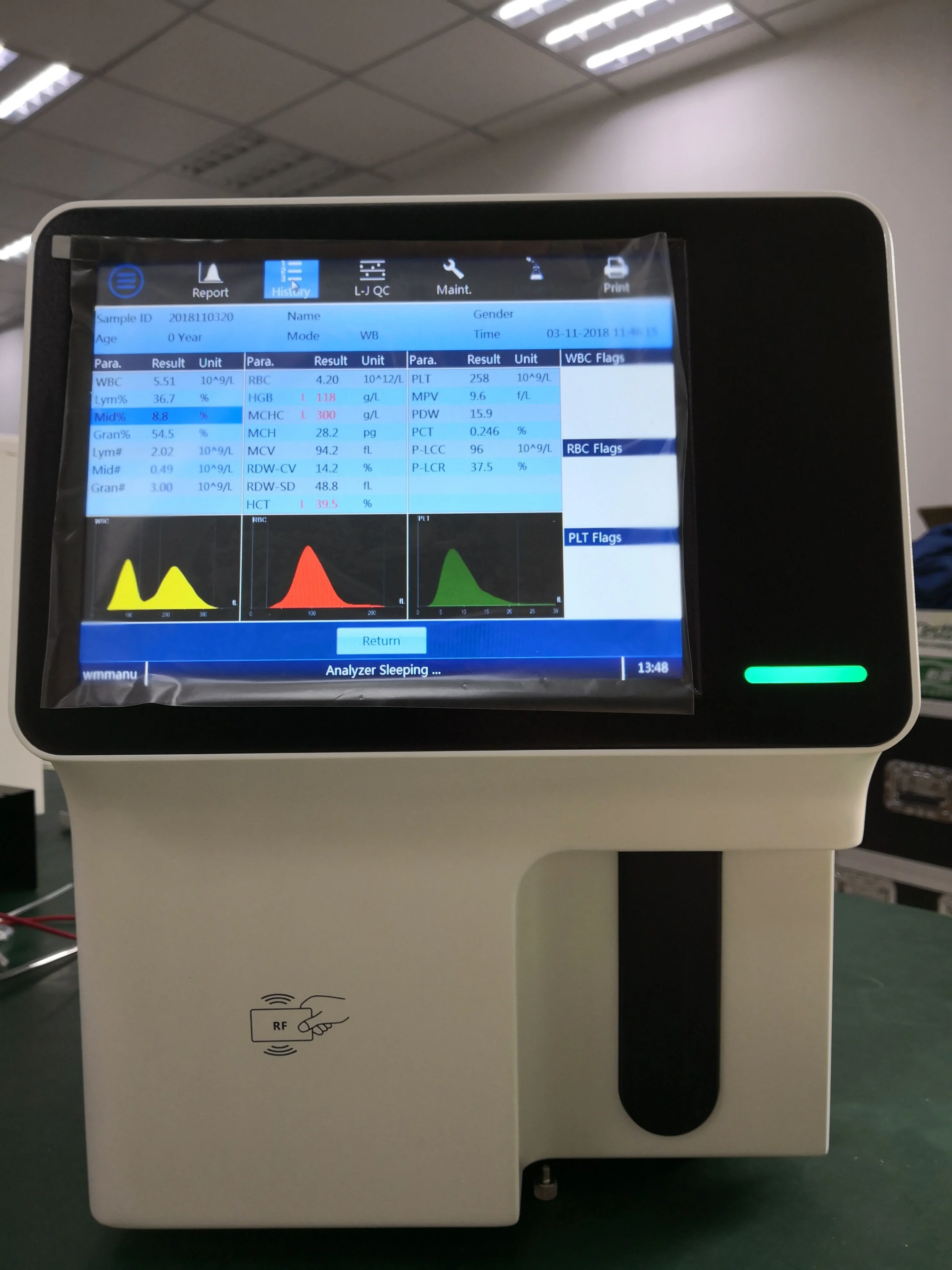Новейший продукт сенсорный экран полностью автоматический анализатор