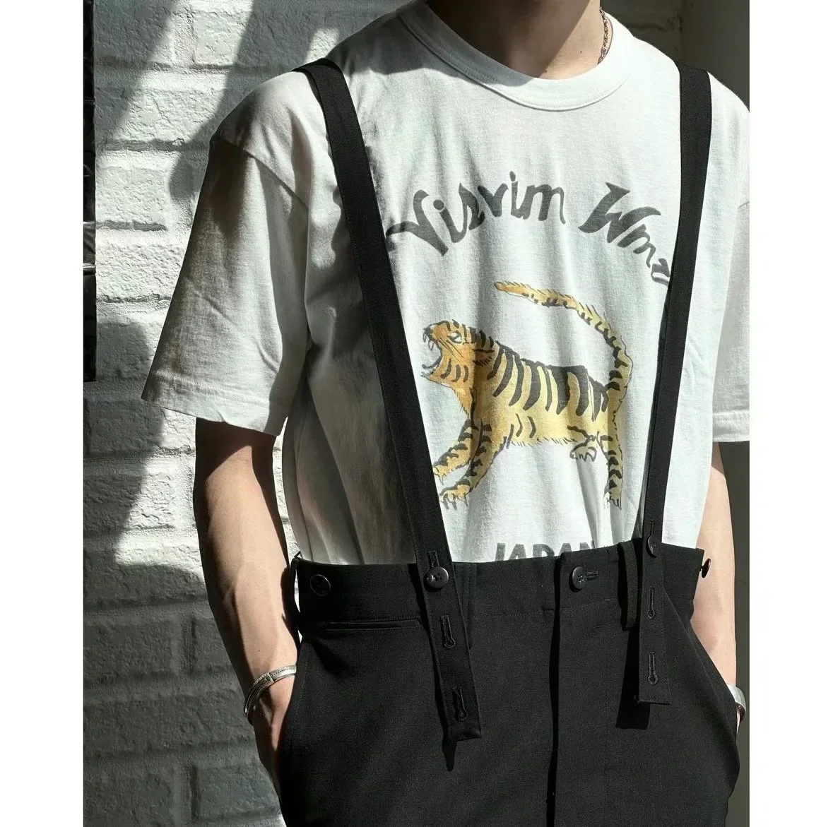 VISVIM 24SS мужская хлопковая футболка с рисунком тигра