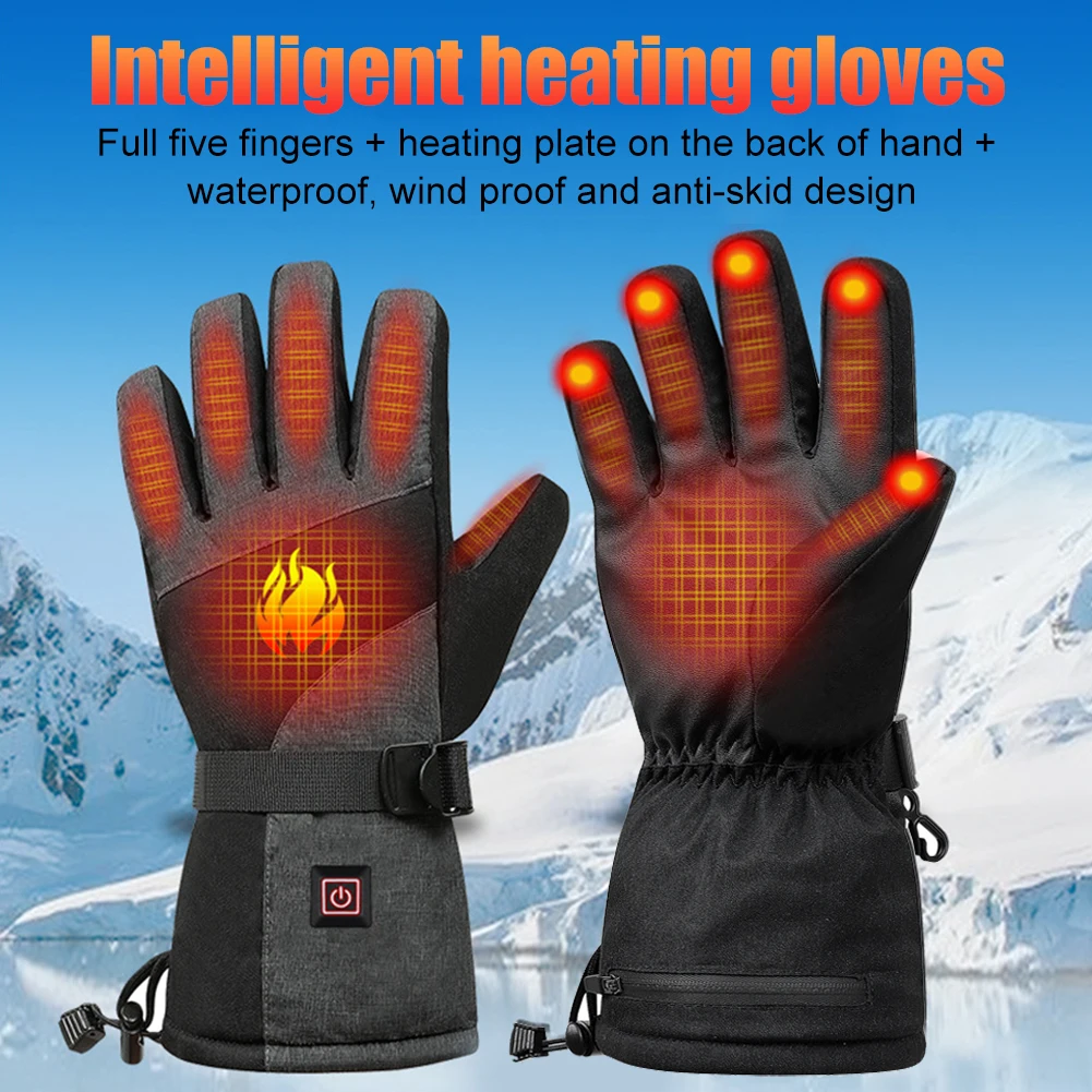 

Electric Heating Glove 3 Speed Thermal Gloves Waterproof Warm Intelligent Adjust for Cycling Motorcycle Ski Outdoor Riding Sport