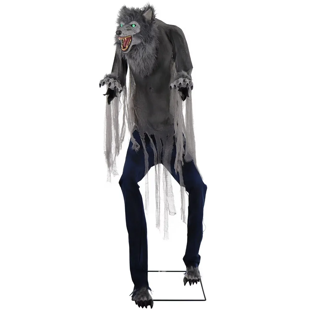 

Halloween 7 Foot Decorative Prop Werewolf Animatronics Are Animated By SVI with Lights and Sounds, Battery Powered