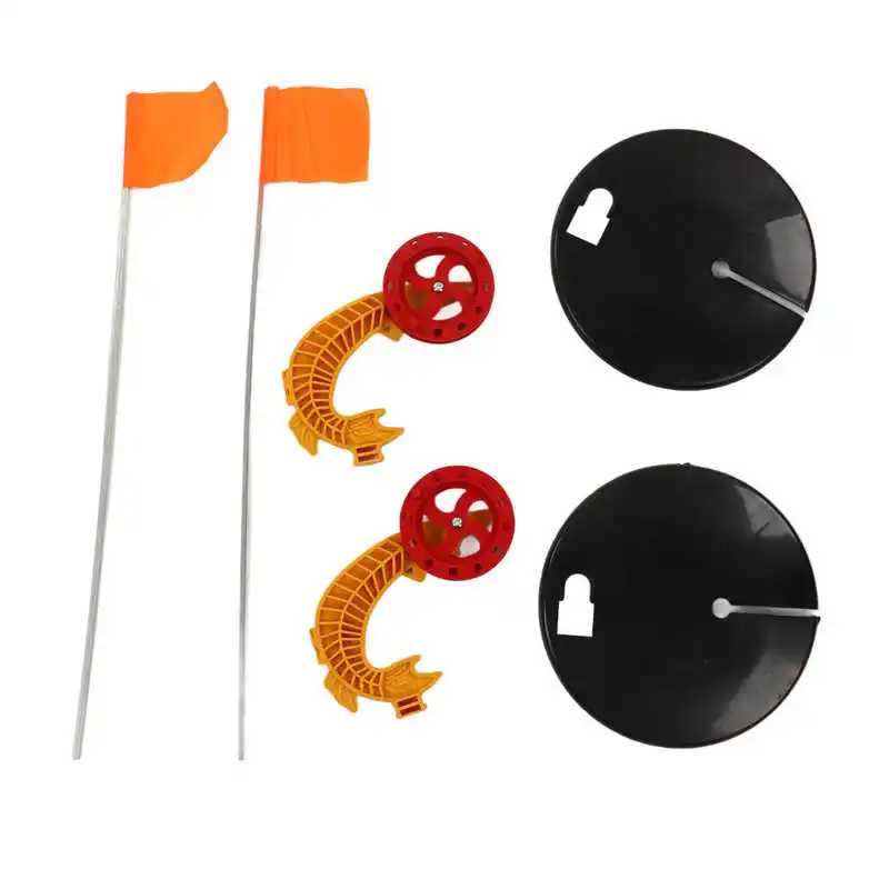 

Winter Ice Fishing Flag Platform Winter Fishing Rod Flag Marker Stainless Steel ABS for Freshwater Fishing