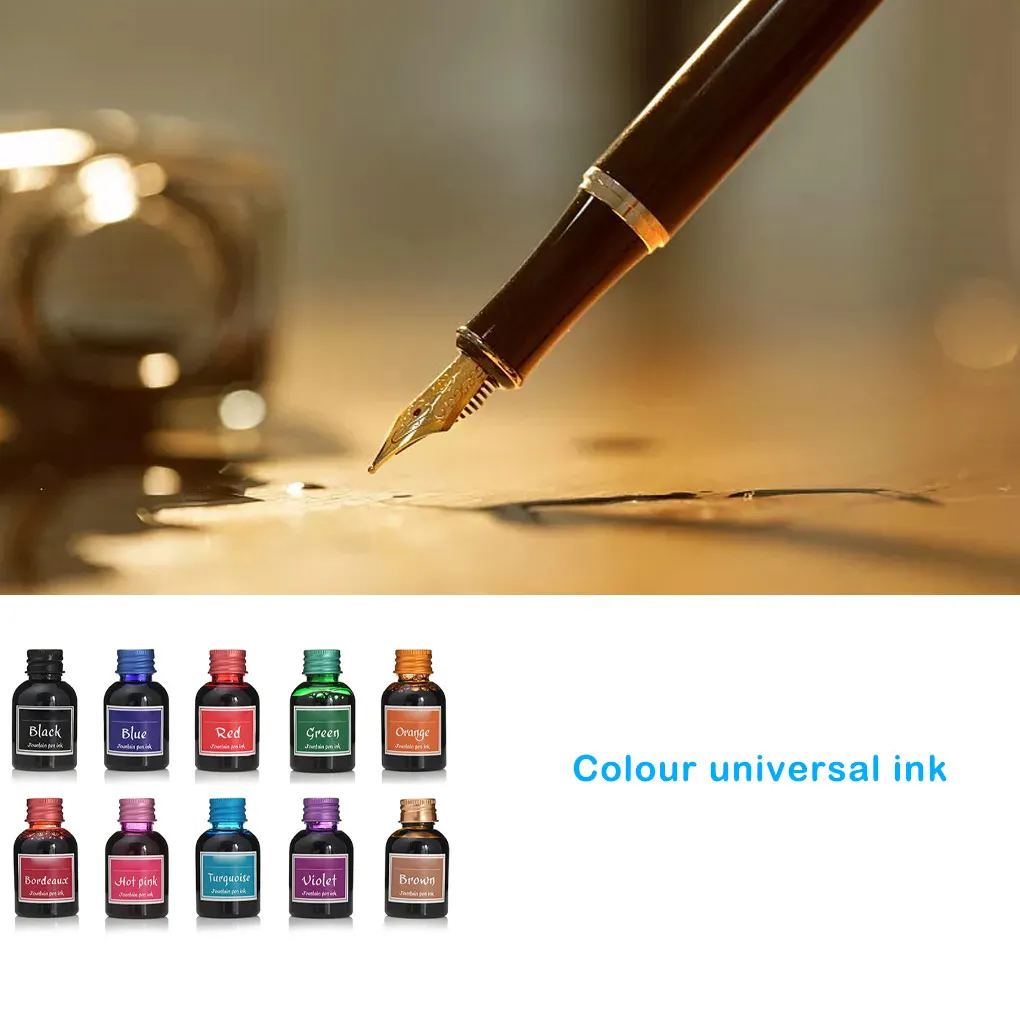 

30ML Colorful Fountain Pen Ink Refilling Inks Stationery Replacement Part Refillable Accessory Office Classroom Black