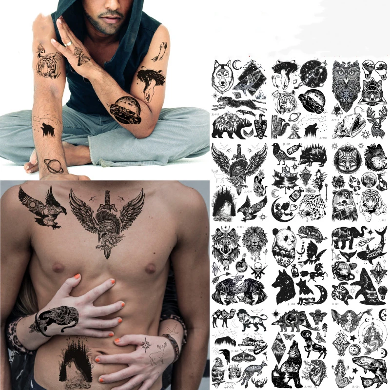 

2 шт./набор, черно-белые наклейки-тату