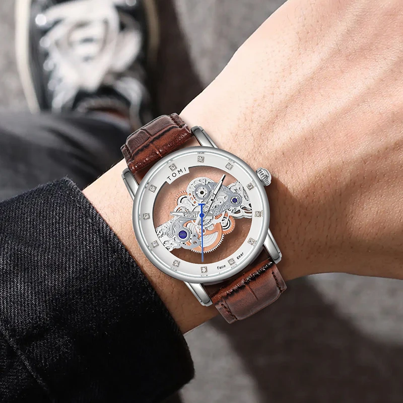TOMI Новые популярные часы Роскошные повседневные мужские и женские Кварцевые с