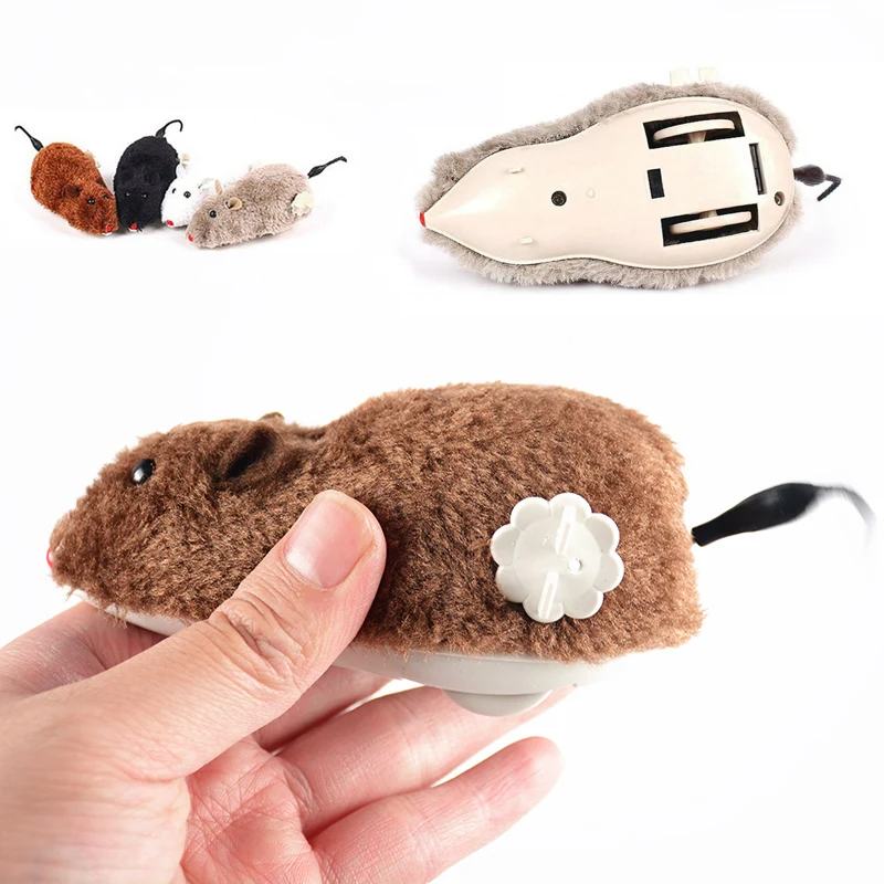 Популярная креативная Забавный Заводной пружинный игрушечная плюшевая мышь