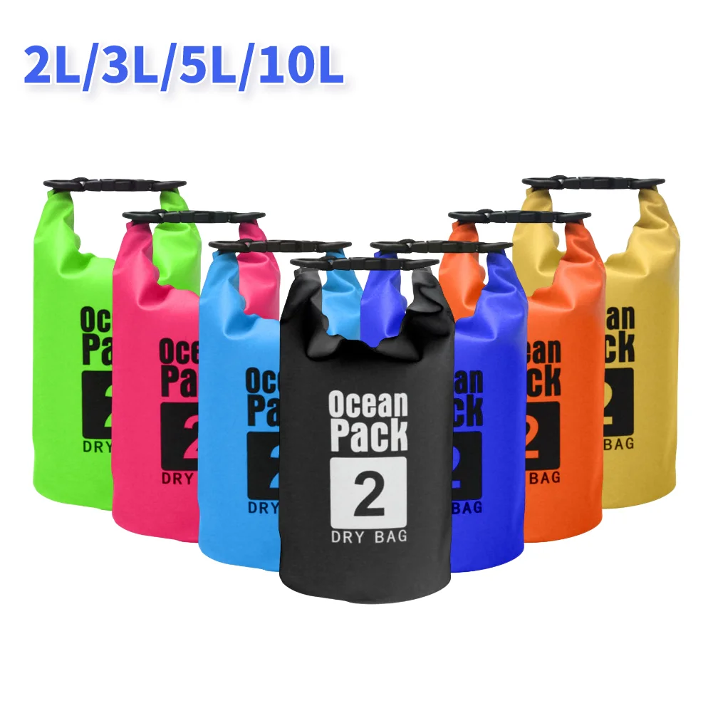 2/3/5/10L Waterproof Backpack Dry Bag Ultralight Waterproof PVC Bag Pouch Rafting Camping Hiking Swimming Outdoor Storage Tool