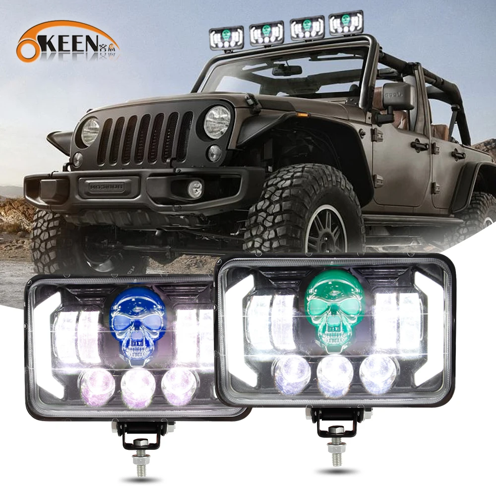 

OKEEN 4X6" 60W LED Work Light For Trailer 4WD ATV SUV UTV Trucks 4x4 Offroad Tractor Car Driving Headlight High Low Beam 12V-80V
