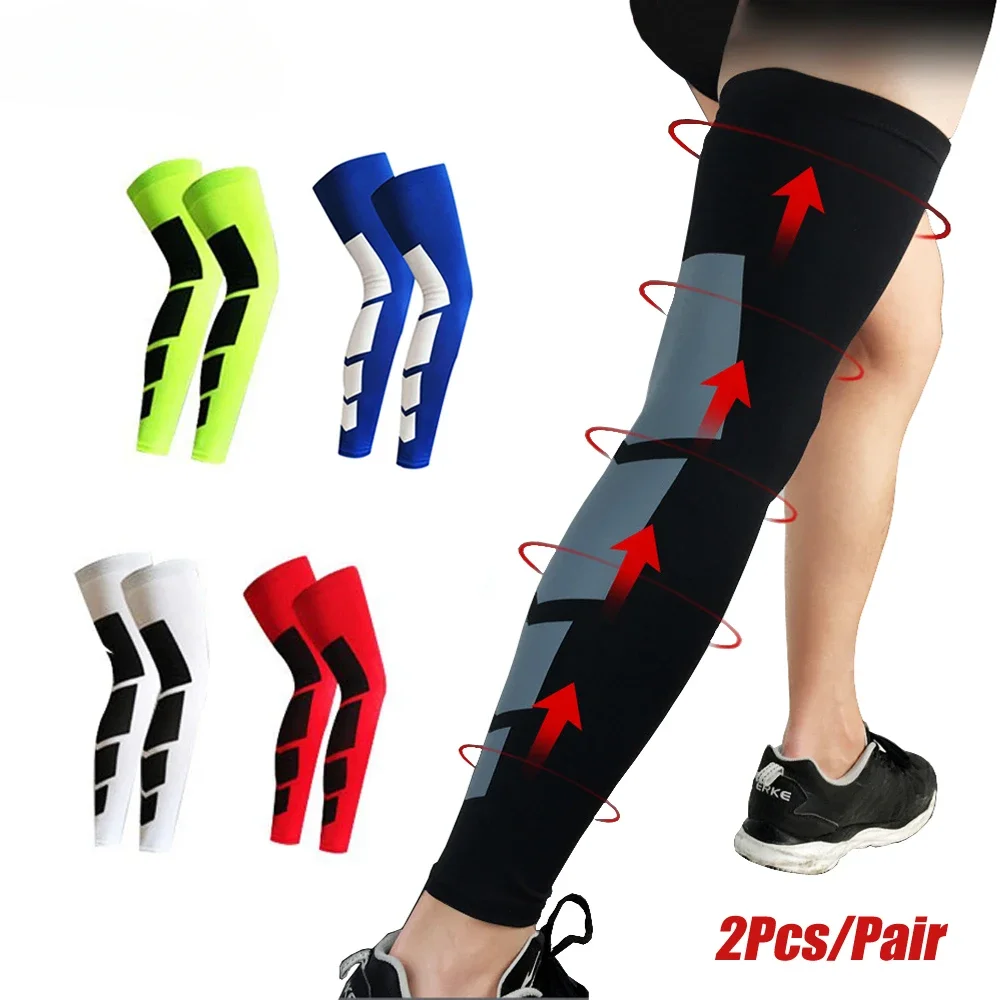 

Legwarmers Sports Full Length Leg Compression Sleeves Basketball Knee Brace Protect Calf and Shin Splint Support for Men Women