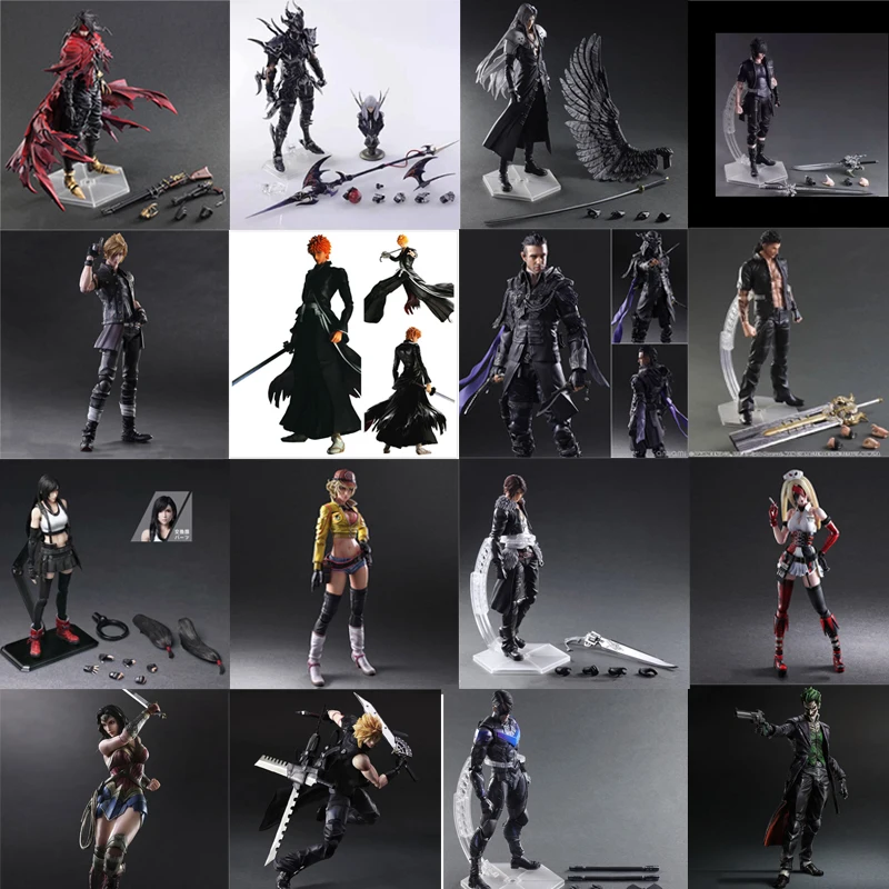 

Play Arts Final Fantasy VII Cloud Strife PVC Action Figure Anime Cloud Strife Collection PVC 23-28cm Gladiolus Amicitia Toy Gift