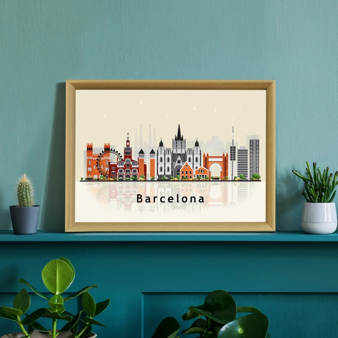 Современный абстрактный постер путешествия города городской пейзаж