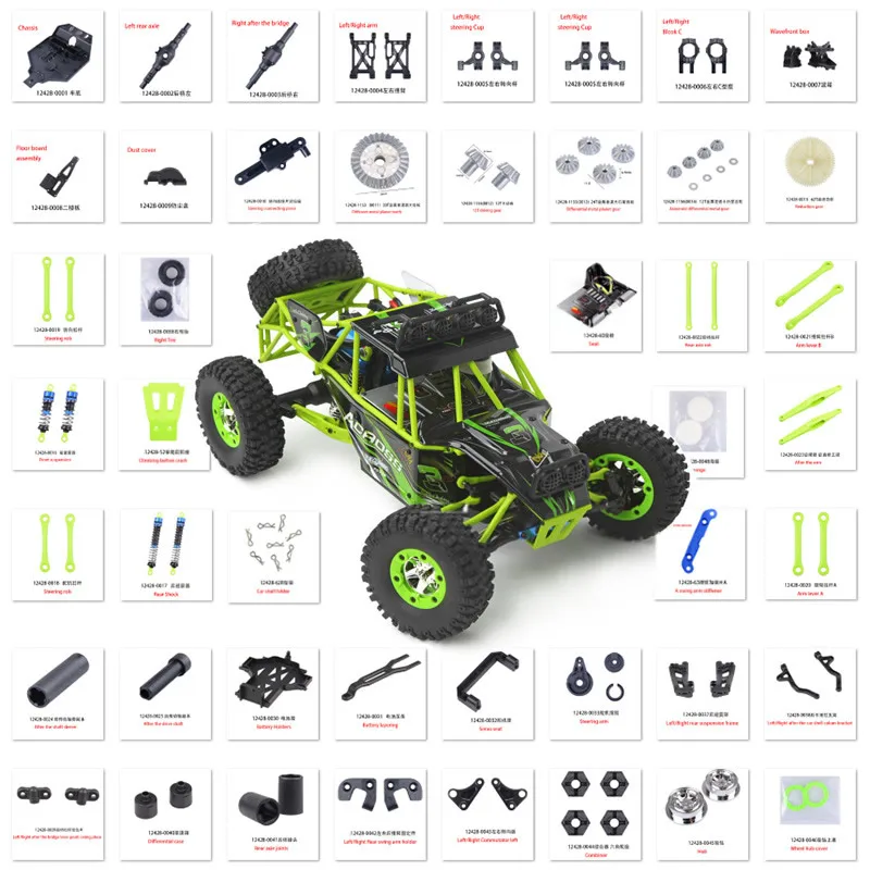 WLtoys 12428 12427 12423 RC автомобиль для скалолазания из титана все металлические