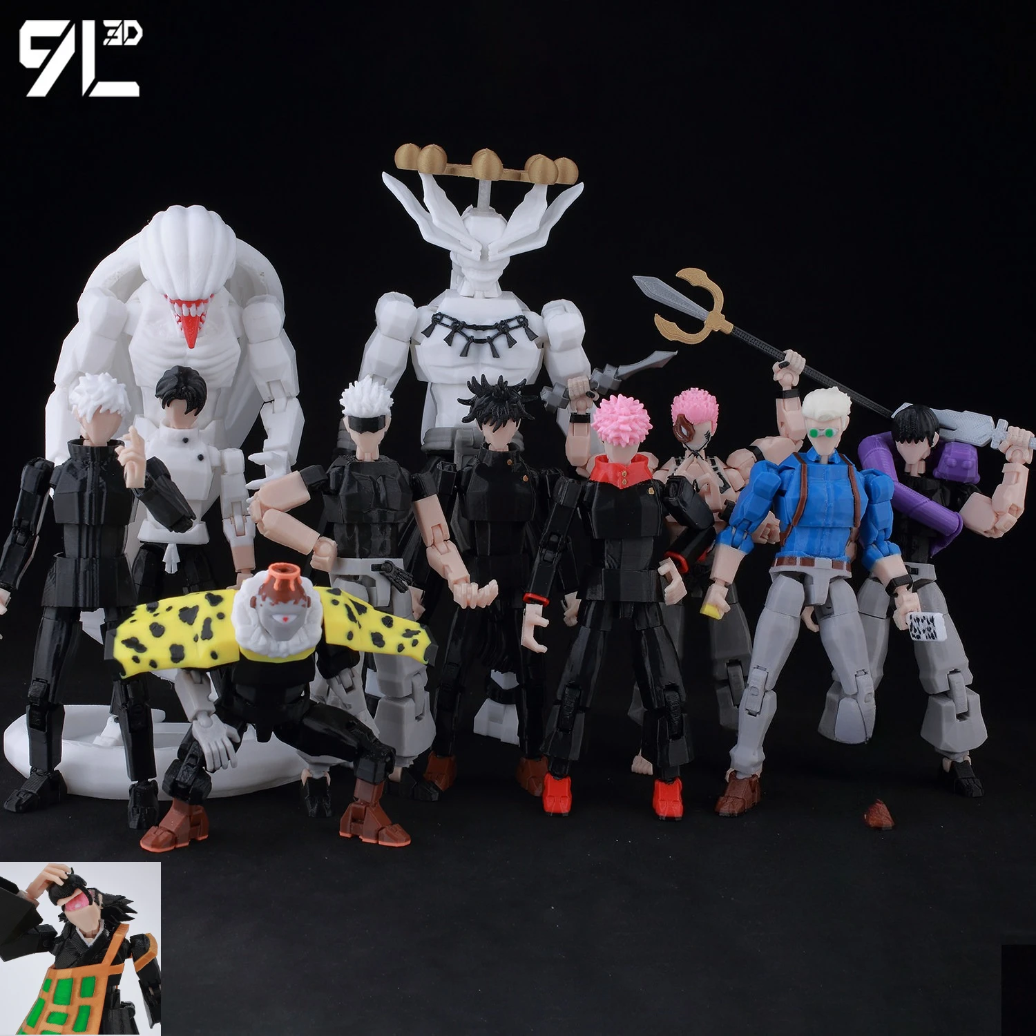 Фото ​ Коллекционная фигурка 9L3D Lucky13 Gojo Sukuna Jujutsu Fushiguro Toji Gojo Satoru Action Figure Dummy13 T13 Multi-Jointed Titan13 №1