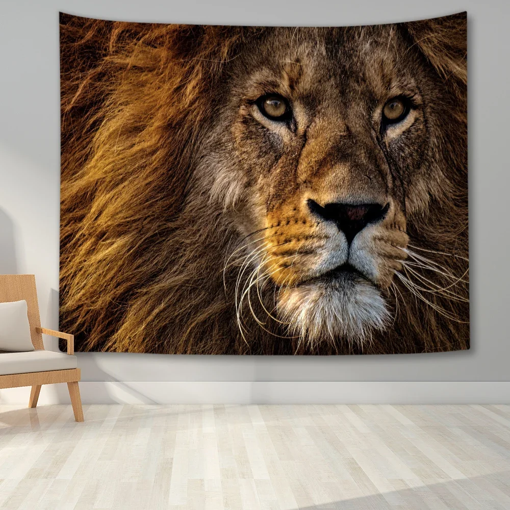 Гобелен с изображением Льва животных группы котов Настенный декор принтом волка
