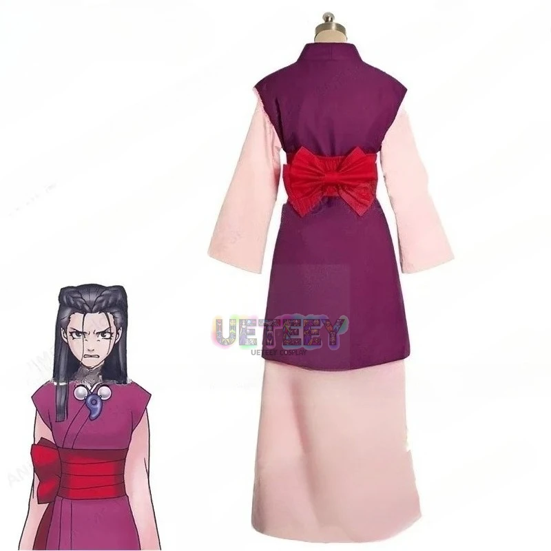 Фото UETEEY аниме Феникс Райт Ace Attorney Iris косплей костюм наряд на Хэллоуин с ожерельем №2