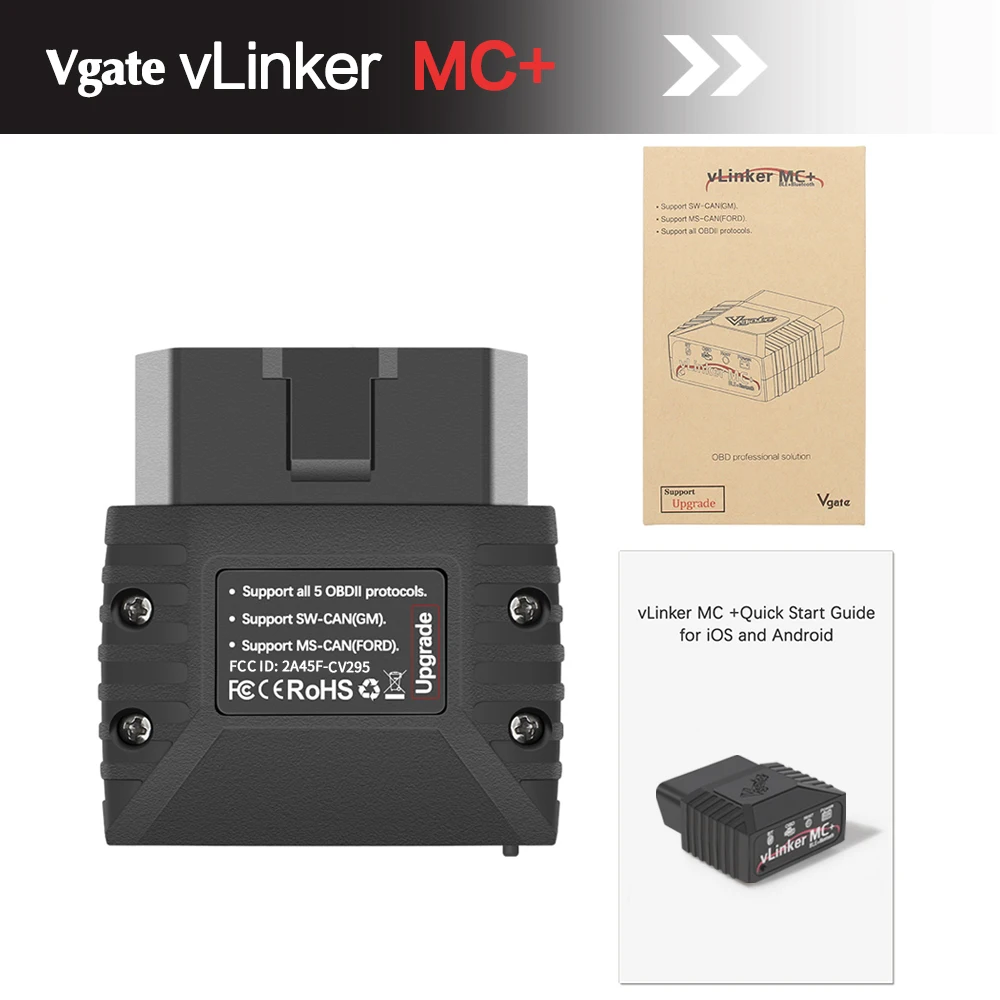 Фото Vgate VLinker MC + BT 3,0 4,0 Wi-Fi ELM329 OBD OBD2 Автомобильный инструмент для диагностики неисправностей Автомобильный диагностический инструмент №3