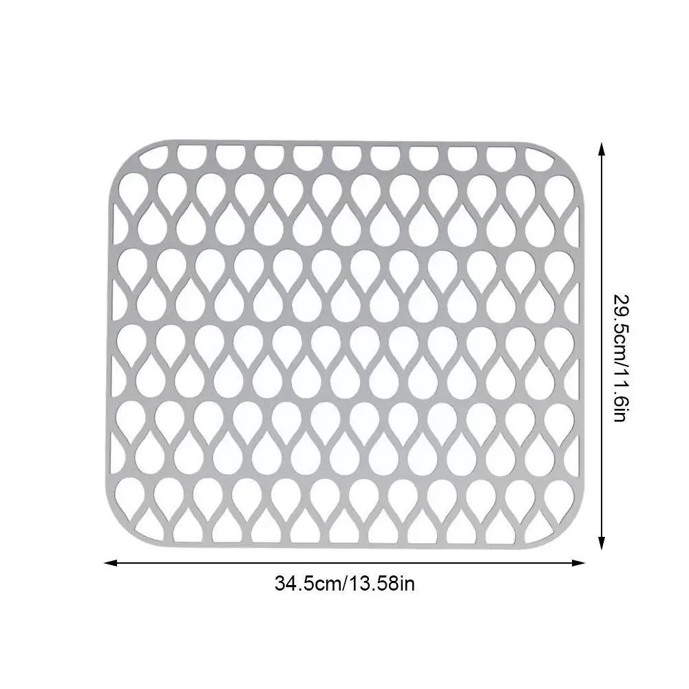Silicone Sink Protector Non-slip Grey Sink Mat For Bottom Heat-Resistant Grid Tableware Dish Drying Pad Kitchen Reusable Si X1U7 images - 6