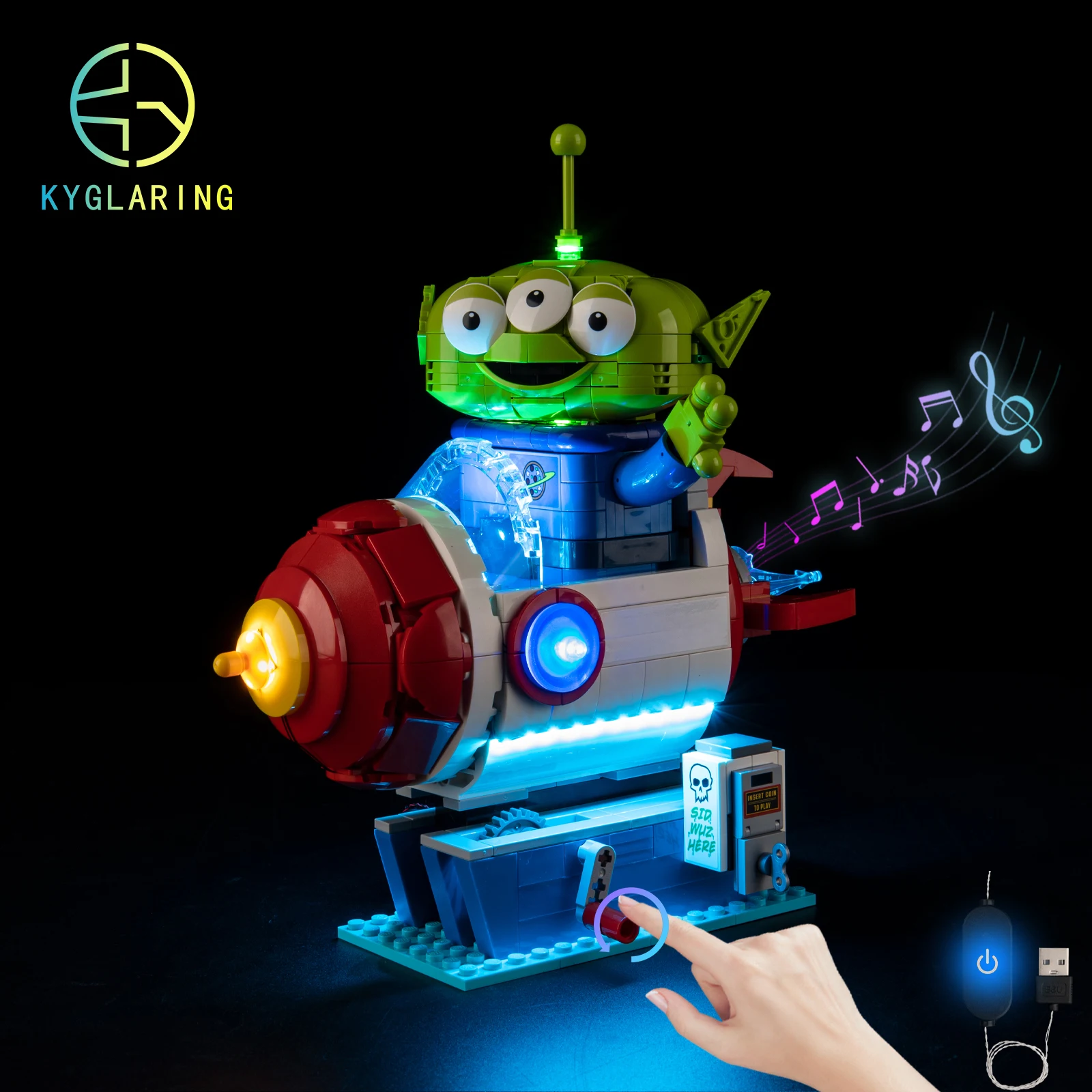Фото Набор светодиодной подсветки Kyglaring для конструктора LEGO Alien с Pizza Planet Rocket Ride 43307 (без модели) №2