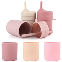 baby cute water bottle portable anti scalding food grade silicone kids snack cup children feeding training drink sippy cup