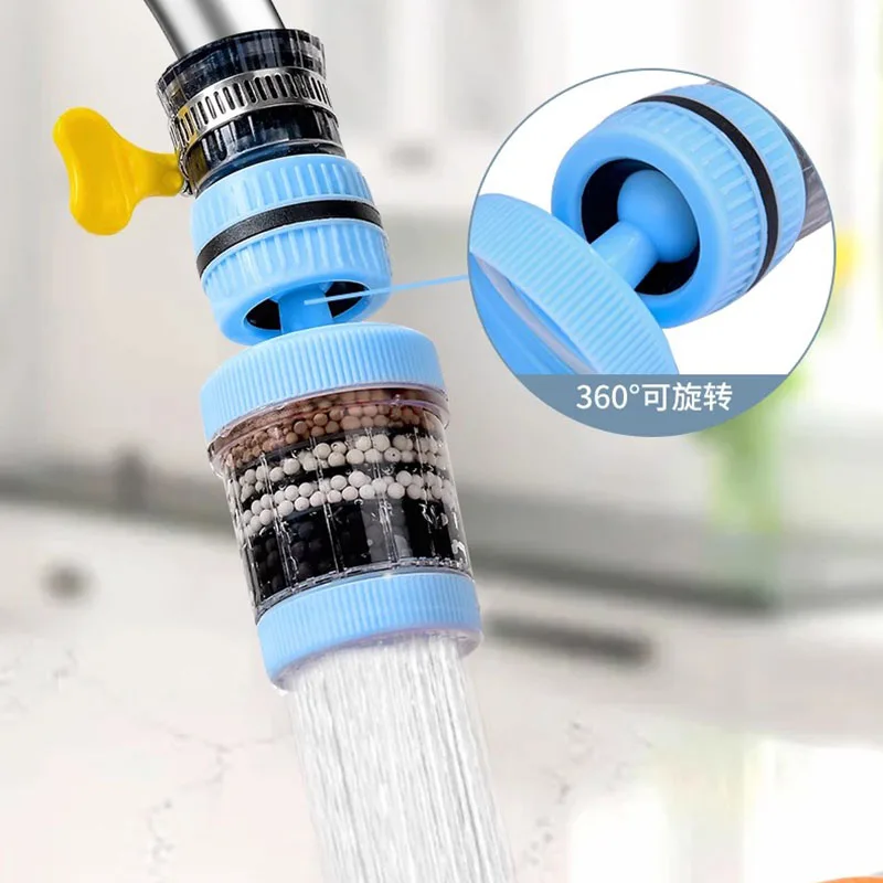 

6 Layers Universal Kitchen Faucet Purifier Tap Filter Water Saving Bubbler Activated Carbon Filtration Shower Head Nozzle Filter