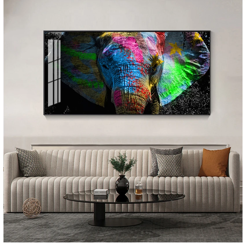 

Graffiti Pop Art Elephant Canvas Paintings On The Wall Posters And Prints Colorful Animals Wall Pictures For Kids Room Cuadros