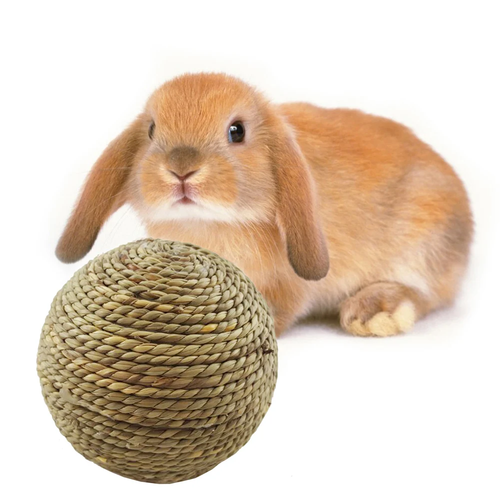 

1pcs Pet Chew Toy Natural Grass Ball For Rabbit Hamster Guinea Pig For Tooth Cleaning Supplies Small Rabbit Toys Pet Accessories