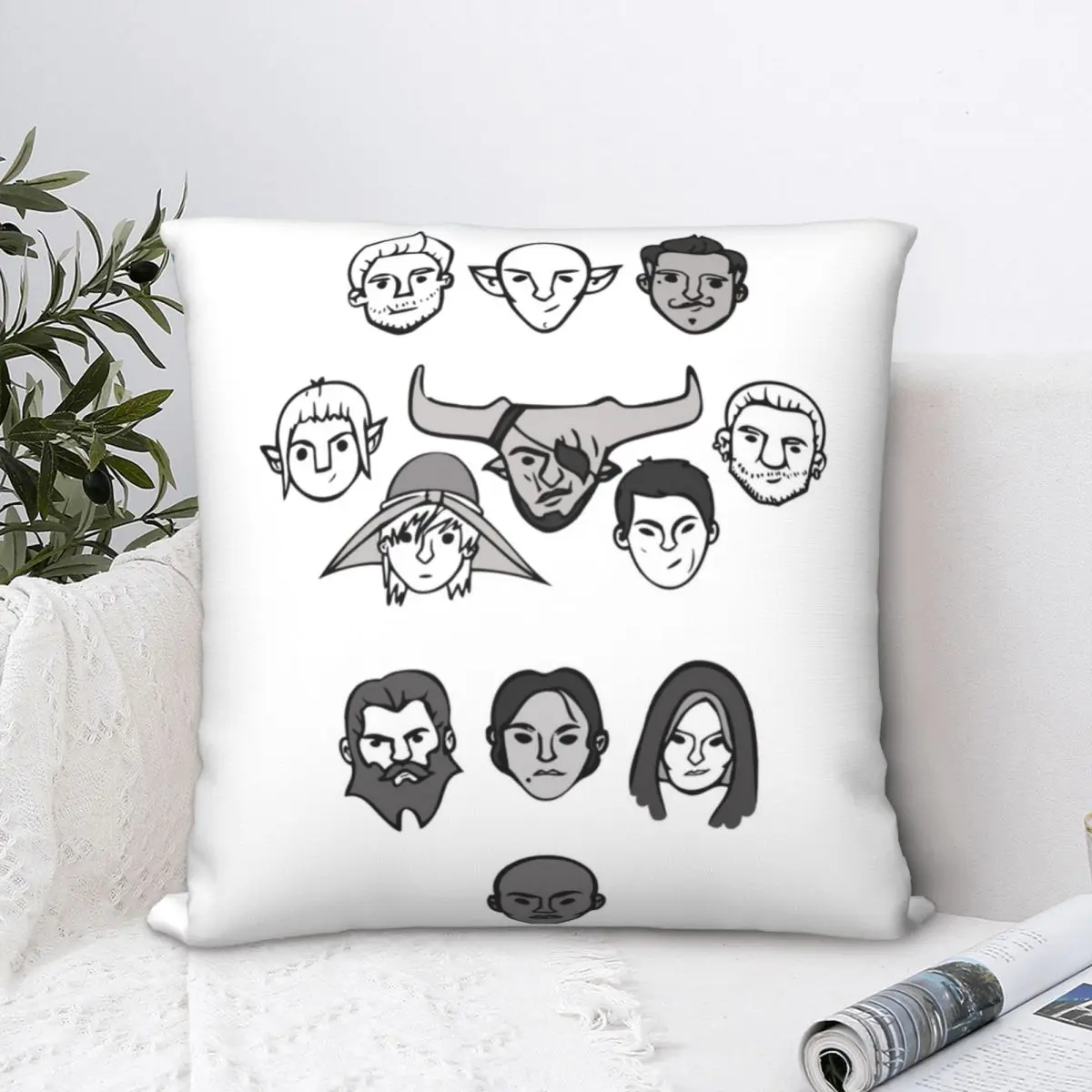 

All The Companions Pillowcase Pillow Case Cushion Cover Home Sofa Car Decorative Throw Pillow Pillowcases Color Anime