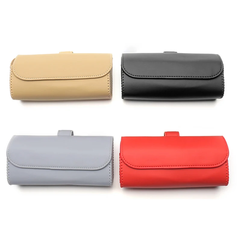 

Car Visor Sunglasses Case Clip Hanger Magnetic Fastener Sunglasses Holder PU Leather Storage Box Eyeglasses Holder Car Interior